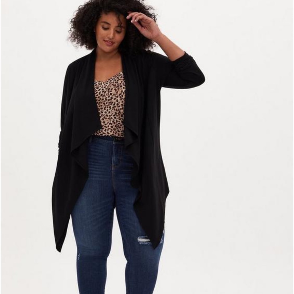 EUC Ponte Drape Cascade Cardigan